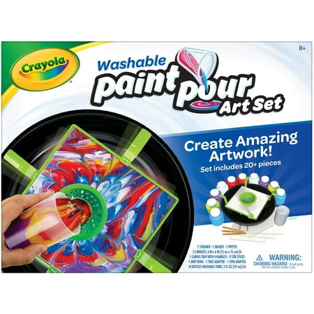 UPC: 0071662210410 | Crayola Paint Pour Art Washable Paint Set  Holiday Toys  Beginner Unisex Child  21 Pcs