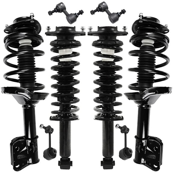 Detroit Axle - Front and Rear Coil Spring Struts   Sway Bars Suspension Kit Replacement for 2009-2013 Subaru Forester - 8pc Set