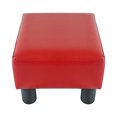 thumbnail image 2 of Modern Small Artificial Leather Footstool, Rectangular Sofa Stool, Red, 2 of 6