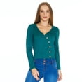 thumbnail image 2 of Blusa Mujer Manga Larga con Botones Cómoda Moda Casual Verde 550335 verde EG Incógnita 550335, 2 of 6