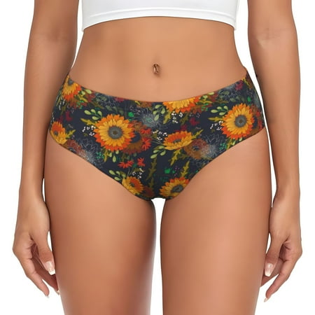 Womens Underwear  Sunflowers Yellow No Show Seamless Underwear  Soft Comfy Stretch Panties  Hipster Ladies Panties Bikini Underwear Briefs