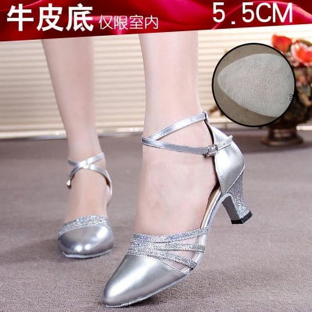 Zapatos de baile de tango/salón de baile latino de verano para mujer, zapatos de baile profesionales de Salsa con tacón para niñas y mujeres de 3,5/5,5 cm