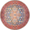 thumbnail image 1 of Unique Loom Revival Floral Border Rug 7' 7 x 7' 7 Round Navy Blue/Red, 1 of 2