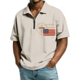 thumbnail image 2 of Patriotic Shirts for Men American Flag Short Sleeve Henley Neck Tees Memorial Day Freedom Vintage T-Shirts, XXL, 2 of 4