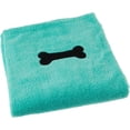 thumbnail image 1 of DII Bone Dry Microfiber Dog Bath Towel with Embroidered Paw Print - 44x27.5" - Green, 1 of 8