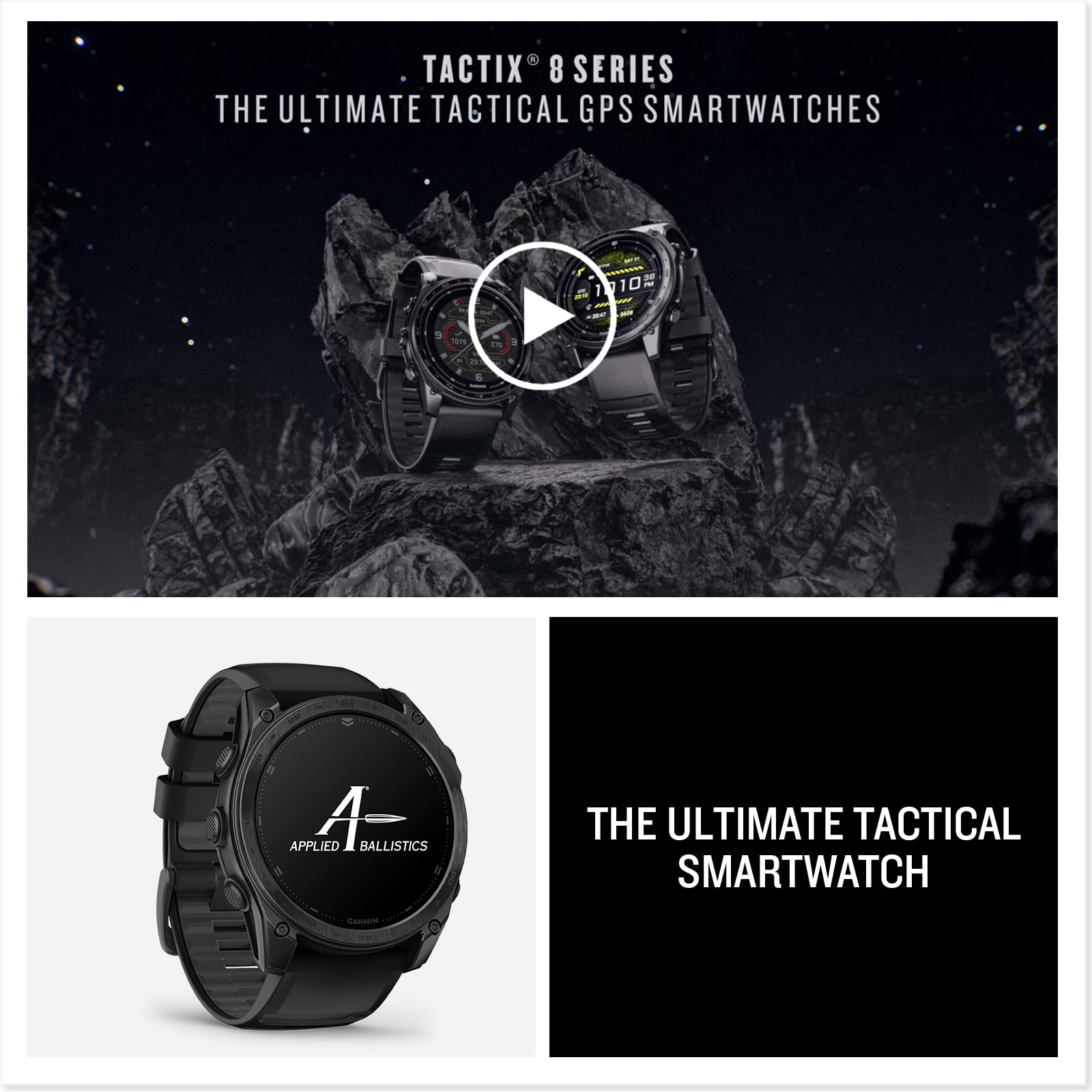 Garmin Tactix 8 47mm AMOLED Display Smart Watch, Built-in Flashlight, 16 Days Battery Life, Premium Tactical GPS Smartwatch, Includes Applied Ballistics Ultralight Solver Bundle With Earbuds and more