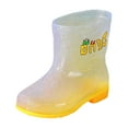 thumbnail image 1 of PEASKJP Girls Duck Boots Waterproof Printed Rubber Boots, Yellow 34, 1 of 5