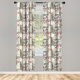 thumbnail image 3 of Ambesonne Cartoon Curtains, Happy Words with Hearts, Pair of 28"x95", Multicolor, 3 of 5