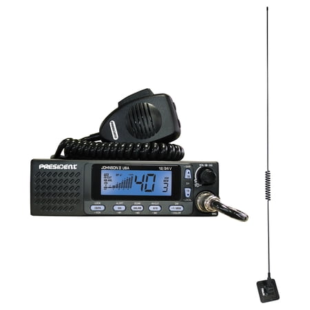 Group President Electronics TXUS667 Johnson II USA 12/24v CB Radio & Tram 1198 Glass Mount Cb