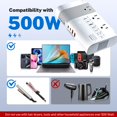 thumbnail image 3 of Adaptador de viaje DOACE de 500 W, 220 V a 110 V, con 3 enchufes y 4 USB, 3 of 7
