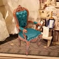 thumbnail image 3 of Silla para Casa de Muñecas perfecl Decoración DIY Muebles en Miniatura 1/12 Verde Oscuro, 3 of 8