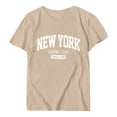 thumbnail image 4 of Camiseta informal de manga corta con hombros descubiertos y estampado de letras en inglés para mujer., 4 of 4