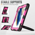 thumbnail image 6 of SaniMore for Samsung Galaxy Tab A8 10.5 inch 2022 SM-X200/SM-X205 Back Case with 360° Rotating Kickstand Holder Screen Protector Tri-layer Heavy Duty Drop-resistant Shockproof Case, Rose/Black, 6 of 10