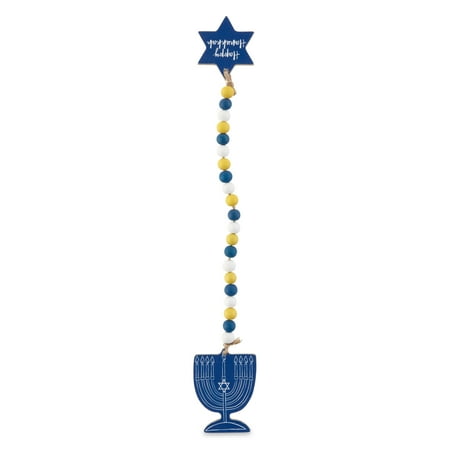 Way to Celebrate Hanukkah Yellow/ Blue/ White Beaded Garland, 10"