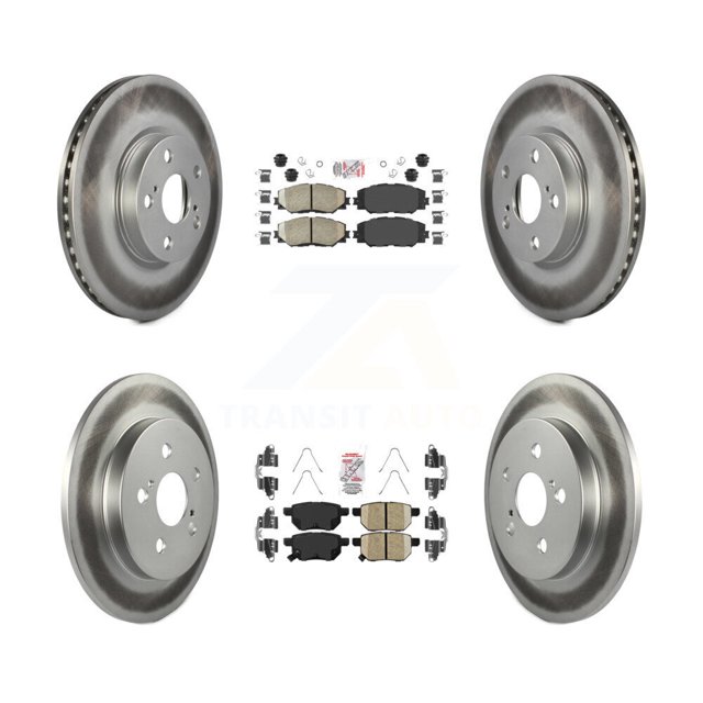 Transit Auto Front Rear Ceramic Pads and Coated Disc Brake Rotors Kit for Car Toyota Corolla Matrix Pontiac Vibe KGA-101200