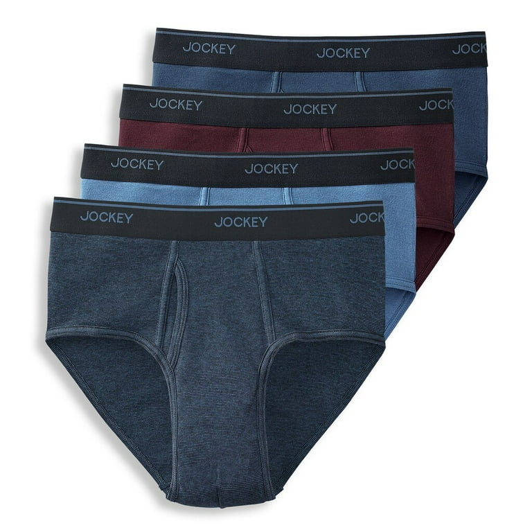 Jockey Men's Staycool Briefs, 4 Pack, Blue Multi, Breathable