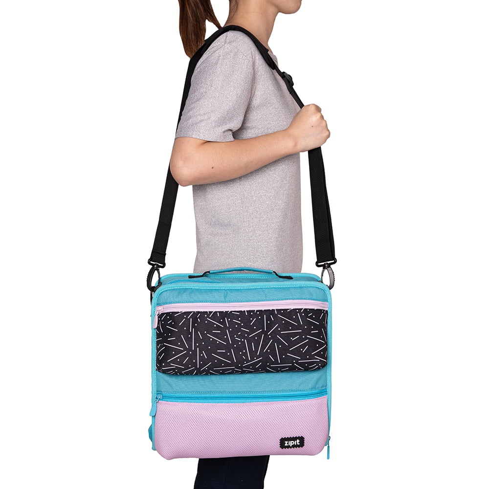 ZIPIT and GO, Fashion Binder for Girls, 3 Ring Organizer Bag, 2” Round Ring (Black, Pink, Teal)