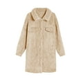 thumbnail image 5 of Patlollav Women Winter Coat Long Sleeve Solid Single-Breasted Diamond Oversized Jacket, 5 of 6