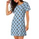 thumbnail image 2 of Fotbe German Shepherd Puppy Bata de Dormir para Mujer con Estampado, Camisón de Algodón de Manga Corta, Ropa de Dormir Casual, 2 of 6