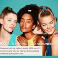 thumbnail image 4 of Luxurious 100%Silk Scrunchies - High Ponytail Holders that Protect Hair, No Crease & Hair-Friendly Elastic Bands White, Coral Red, Deep Red, Retro Gold, Deep Green, Black 6PCS, 4 of 7