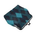 thumbnail image 4 of Lady Leather Wallet Zero 4.13 X 4.52 In Three-Dimensional Buckle Design Small Portable Easy Opening And Closing Argyle Plaid Darkturquoise_4, 4 of 5