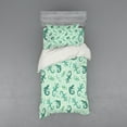 thumbnail image 1 of Ambesonne African Bedding Set 3 Pcs, Exotic Lizard Reptile, Twin XL, Green Mint, 1 of 3