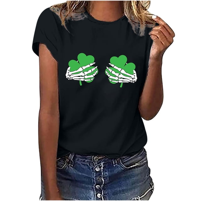 Blusas sueltas casuales con estampado interesante y cuello redondo para mujer Fridja bn1598
