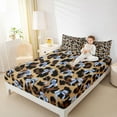 thumbnail image 4 of jejeloiu Kawaii Bow Tie Bed Sheets,Retro Leopard Cheetah Hide King Sheets,Blue Brown Sheet Set For Adults,Microfiber Bedroom Decor,4pcs, 4 of 7