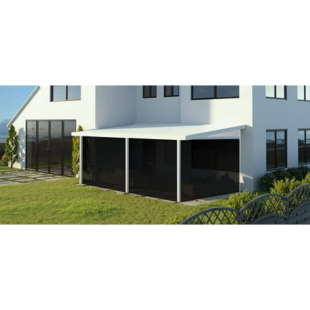 Four Seasons OLS Liferoom One 16 ft wide x 12 ft deep Insulated Roof, Aluminum, Screened-In Patio Cover with 20lb Snowload & 3 Posts in White