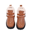 thumbnail image 3 of BRGZLK Toddler Kids Girls Boots Winter Casual Comfy Warm Fleece Lined Snow Boots Trendy Solid Color Waterproof Non Slip Ankle Booties with Buckle Detail Brown 3.5-4 Years, 3 of 6