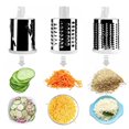 thumbnail image 4 of CNKOO Stainless Steel Multi-function Vegetable Cutter Blade Hand Drum Rotating Grater Vegetable Shredder Circular Slicer Potato Carrot Shredder Slicer Kitchen Tool Green, 4 of 6