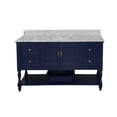 thumbnail image 2 of Beverly 60" Single Bathroom Vanity with Royal Blue Cabinet and Carrara Marble Top, 2 of 6