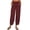 Wine, variant on Buigttklop Pants for Women 2024 Solidcotton and Linen Casual Loose Trouser Wide Ninth Pants Pants