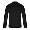 thumbnail image 7 of IROINNID On Sale Mens Pullover Shirts Long Sleeve Solid Turndown Pullover Zipper Blouse,Black, 7 of 7
