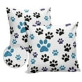 thumbnail image 2 of Animal Puppy Dog Footprint Outdoor Pillow Covers Waterproof Throw Pillow Cover 18x18in Set of 2,Square Decorative Pillowcases Cushion Case for Patio Sofa Couch,Blue Purple Black Paw on White, 2 of 7