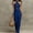 Dark Blue, variant on Morttic Women's Solid Color Cross Halter Neck Sleeveless Slim Fit Maxi Dress – Beach Vacation & Daily Date Outfit Khaki，L