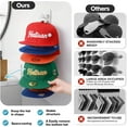 thumbnail image 5 of Livhil 2 Pack Hat Organizer for Baseball Caps, Detachable DIY Hat Rack Hold up to 22 Hats, Hat Holder for Wall Closet Door Bedroom (C-White), 5 of 9