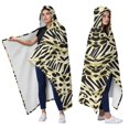 thumbnail image 2 of Wearable Blanket,Zebra and Leopard Print Pattern Hooded Wearable Sherpa Blanket for Adults & Teens,Winter Poncho Shawl Wrap Cape Thick Warm,60"x80", 2 of 5