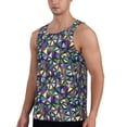 thumbnail image 2 of Uemuo Purple-Gold Triangles Pattern Men's Muscle Shirts Sleeveless Dry Fit Gym Workout Tank Top Lightweight Sports Tank Top Beach Tank Top, Loose-fit Sleeveless Shirt-3X-Large, 2 of 7
