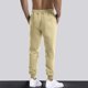 thumbnail image 5 of Pantalones largos para hombre, lisos, informales, con cintura elástica y bolsillos, deportivos, 5 of 9