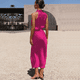thumbnail image 2 of Elegante vestido de noche de satén con cuello halter sin mangas para boda de verano para mujer (M), 2 of 6