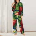 thumbnail image 3 of Bingfone Womens Pajama Sets Strawberry2 Print,Long Sleeve Loungewear Pajamas Set-Small, 3 of 9