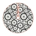 thumbnail image 2 of Halloween Christmas Tree Skirt - Vintage Bike wheel Pattern 30 Inches Christmas Tree Skirt for Halloween Holiday Indoor Home Christmas Tree Decorations with Three Ribbons, 2 of 7
