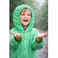 thumbnail image 5 of Puddle Play Kids Waterproof Rain Slicker Jacket with Hood – PVC Raincoat, Snap Closure, Lightweight – Green – Size 6–7 Years, 5 of 7