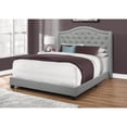 thumbnail image 5 of Monarch Specialties Bed - Queen Size, Grey Linen With Chrome Trim, 5 of 5