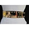 thumbnail image 3 of New Women Fashion Gold Metal Plate Belt Big Rhinestones Fits Sizes S M, 3 of 3