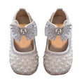 thumbnail image 4 of Otqutp Children Flat Sneakers Toddler Baby Girls Glittery Dress Princess Bow Ballet Shoes Baby Soft Soled Leather Shoes, 4 of 8