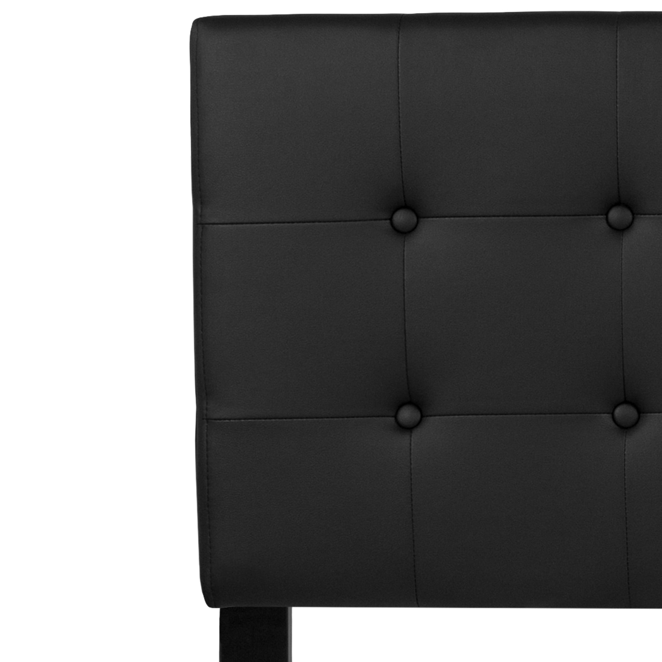 Emma + Oliver Button Tufted Upholstered Queen Size Headboard in Black Vinyl