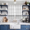 thumbnail image 2 of Grey Stripe Kitchen Curtains 84 Inch Length, Modern Abstract Monochrome Geometric Grommet Top Bedroom Living Room Curtains, Light Filtering Cafe Curtain Drapes 2 Panels Set 104''x84'', 2 of 9