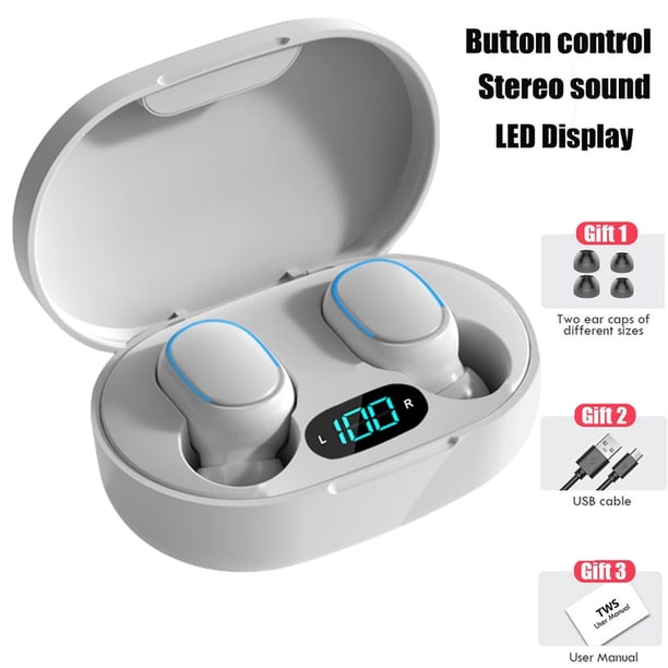 Auriculares inalámbricos E7S TWS, Auriculares deportivos con Control de auriculares Bluetooth, micrófono resistente al agua, auriculares de música que funcionan en todos los teléfonos inteligentes Dengxun unisex